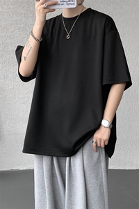 8XL-M高品质重磅棉光版纯色短袖T恤百搭款半截袖五分袖DX332特P23图片