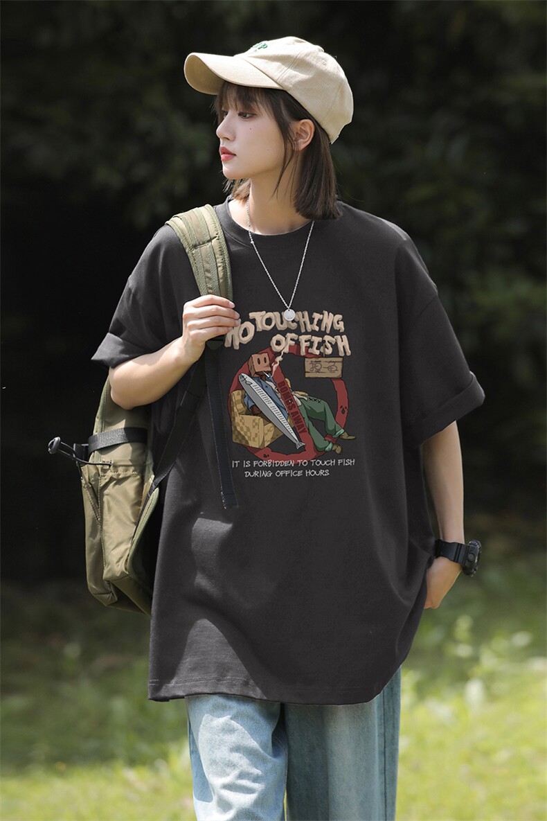 宽松款学院文艺感经典上衣慵懒舒适休闲松弛T恤HY346TP25控38,男装T恤,电商A102B