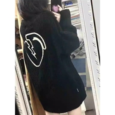 字母刺绣圆领针织衫女秋冬新款潮宽松高街毛衣上衣MYY03，男装针织衫/毛衣，星座1116A（原606A-3）