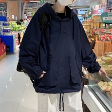 F687P36春连帽夹克男宽松套头上衣日系百搭时尚纯色工装外，男装夹克，星座512-6