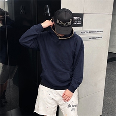 抖音得物高品质二开25秋冬美式重磅宽松纯色连帽贝壳刺绣卫衣W63，男装卫衣，电商A486-1