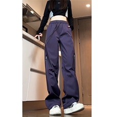新款直筒冲锋裤女生宽松阔腿裤防风防水登山裤小个子工装裤，女装休闲裤，电商A337