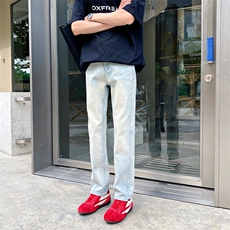 弹力修身轻奢小脚裤浅泥黄个性牛仔裤610A-1-181W29-特P48，男装牛仔裤，星座610A-1