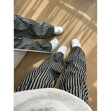 条纹慵懒宽松垂感休闲男女直筒拖地裤-K848-特P47，男装休闲裤，星座610A