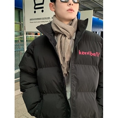 美式复古潮字母立领棉衣棉服男冬季加厚保暖情侣面包服外套W232，男装棉衣，星座506