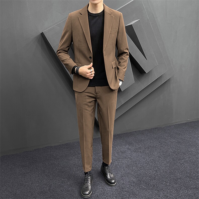 23春季男百搭新款商务正装纯色修身时尚休闲西服外套XF8609P155,男装西服,电商A355（原A415）