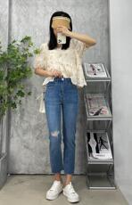 破洞小直筒薄料，其它，朵朵鱼