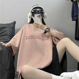 夏季刺绣印花短袖T恤D329-QM717-P25-控39图片