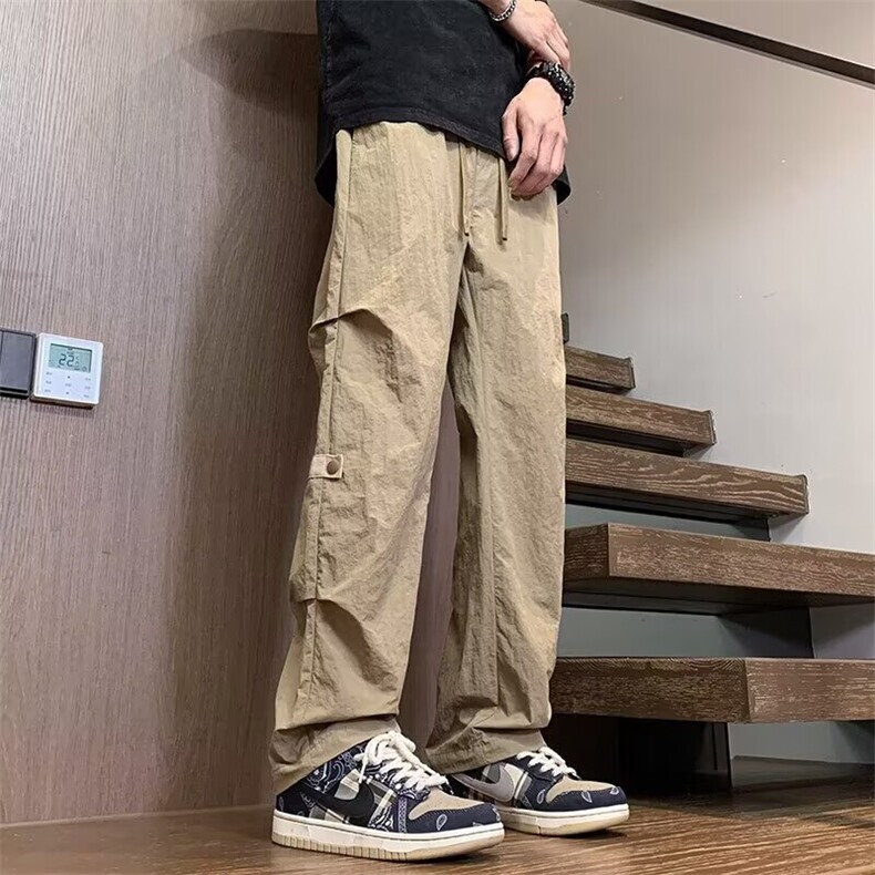 AK558-P30直筒休闲长裤子男生宽松阔腿冲锋中学生青少年春秋季,男装休闲裤,电商B323A
