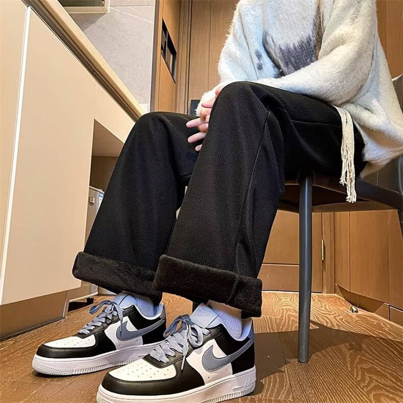 加绒休闲裤男韩版潮流帅气保暖2024冬季新款ins长裤K4861-P46,男装休闲裤,星座412-3