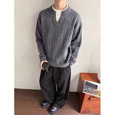 时尚百搭潮流原宿新款日系气质ins慵懒文艺长袖毛衣简约M7702，男装针织衫/毛衣，星座1116A（原606A-3）