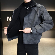皮毛一体外套男士皮衣冬季2025新款加绒加厚皮夹克A313-9926-P178，男装夹克，电商A313