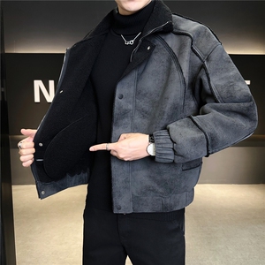 皮毛一体外套男士皮衣冬季2025新款加绒加厚皮夹克A313-9926-P178图片