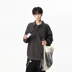 311B-1-9157-P37控69时尚高街拉链卫衣拼接宽松休闲百搭上衣，男装卫衣，星座311B-1