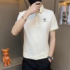 PL033-P40控65夏季Polo衫男士短袖T恤小熊刺绣翻领透气男潮t恤，男装Polo衫，电商D310B-1