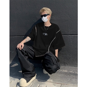 男装不规则解构拉链短袖T恤24夏季新款圆领上衣XZ514-2-20248-P58图片