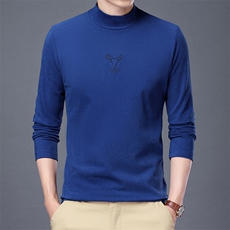 DZ9393钱塘2020-3秋冬季新款时尚休闲简约中年男士高领T恤P42，男装T恤，钱塘207-3