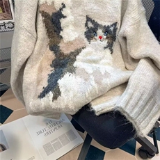 复古慵懒风软糯套头毛衣男2025秋冬新款中长款针织衫上衣MM01p55，男装针织衫/毛衣，电商D256-2(原A064-2)