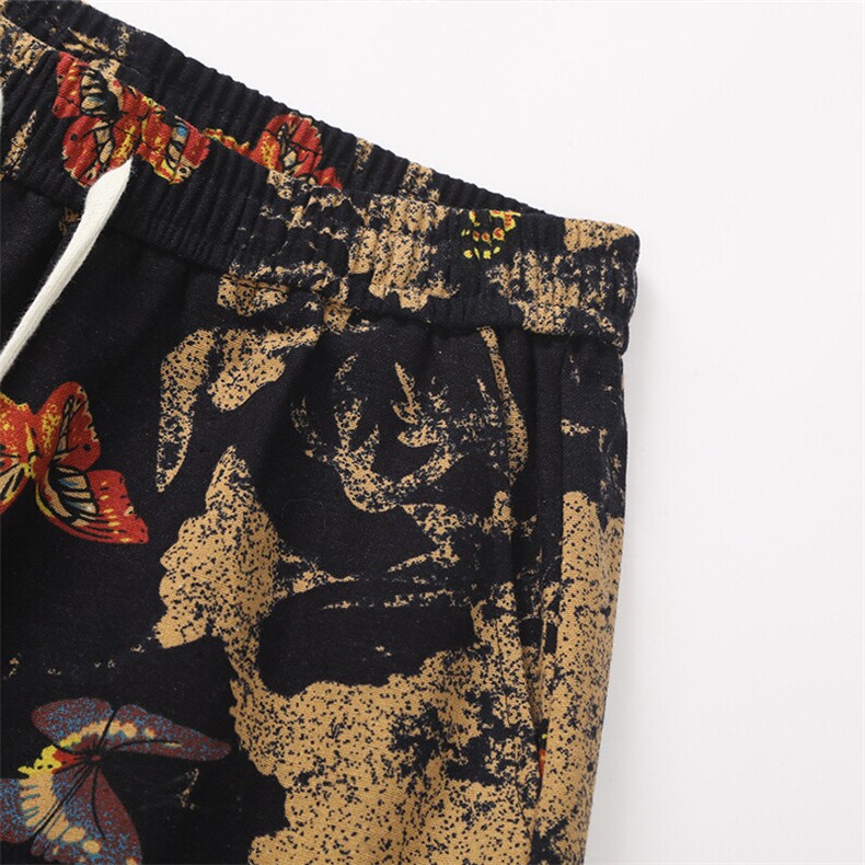 夏季花纹短裤男吸汗透气潮牌宽松休闲运动五分时尚裤子DK0023P25,男装牛仔裤,电商A128