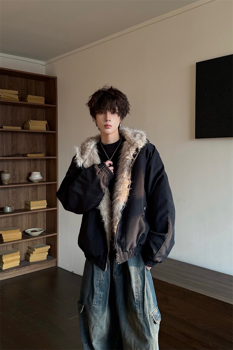 网图美式座山雕加绒加厚棉服男女秋冬宽松休闲棉衣-A2347P120,男装棉衣,电商B241