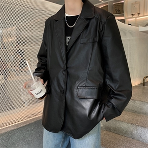 皮衣男外套韩版潮流秋季新款修身帅气休闲机车皮夹XZ066-P70图片