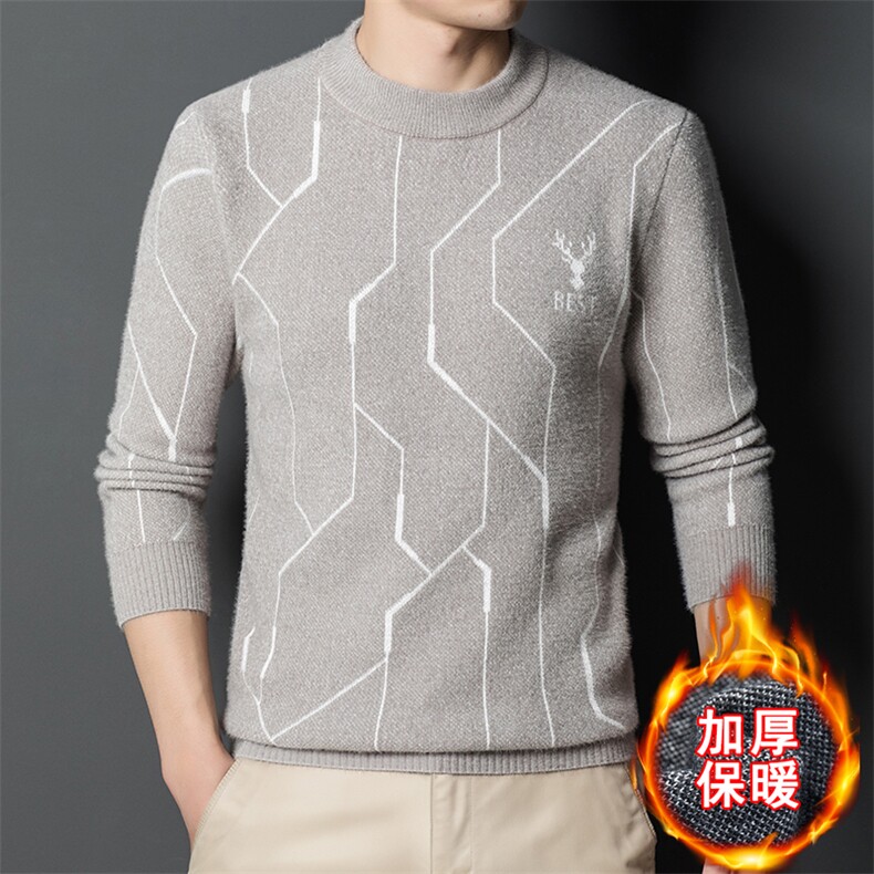 2023年新款男士加绒毛衣P76,男装针织衫/毛衣,电商D223-1