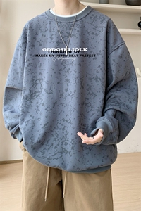 已注册/华棉内景秋冬嘻哈情侣宽松圆领卫衣男WY00721/P35加绒P45图片
