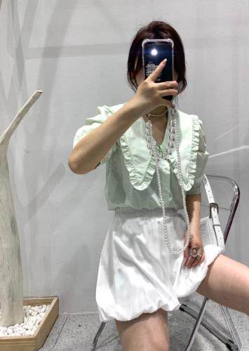 夏季新款韩版娃娃领上衣，女装，邱小姐