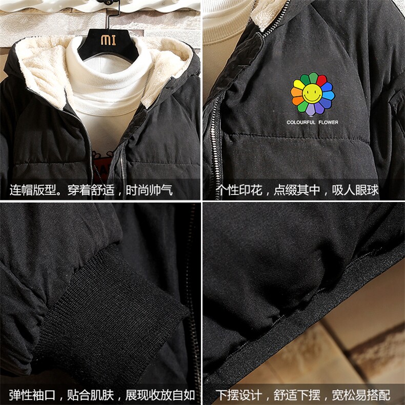 MY16101-P100加厚加绒连帽衣男大码服男面包服男砖墙挂拍,男装棉衣,电商A040A