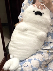 海豹毛绒玩具可爱床上抱着睡海獭玩偶超软海抱枕布娃娃海洋纪念馆