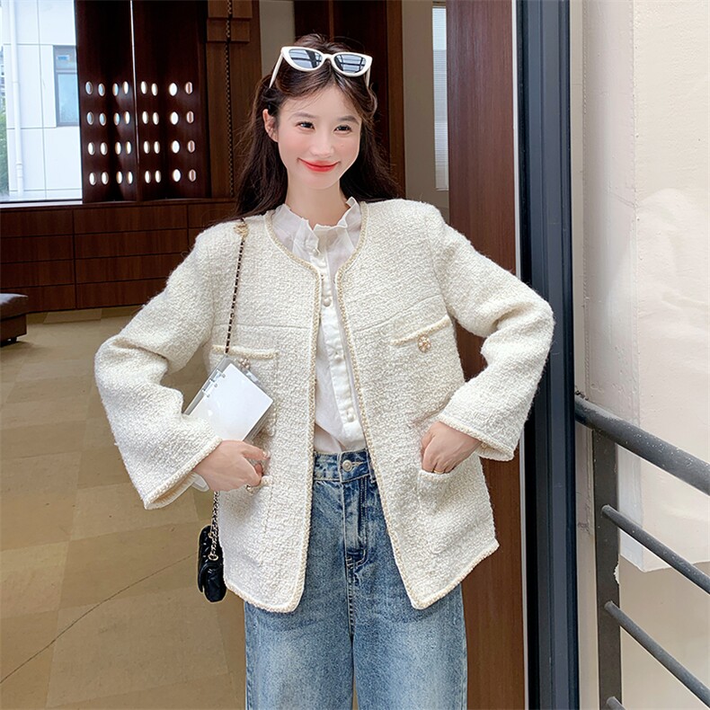 小香风流苏毛呢外套女秋冬2025新款小个子气质减龄独特超好看大衣,女装短外套,2C309