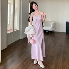 粉色盘扣新中式国风套装裙女2025年春季新款气质吊带连衣裙两件套，女装套装/套裙，2C032