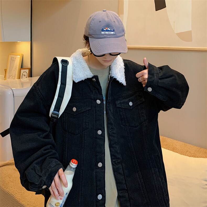 潮牌秋季牛仔外套男工装夹克大码宽松冬季加绒棉衣棉服JK886-P100,男装工装外套,星座1103-3