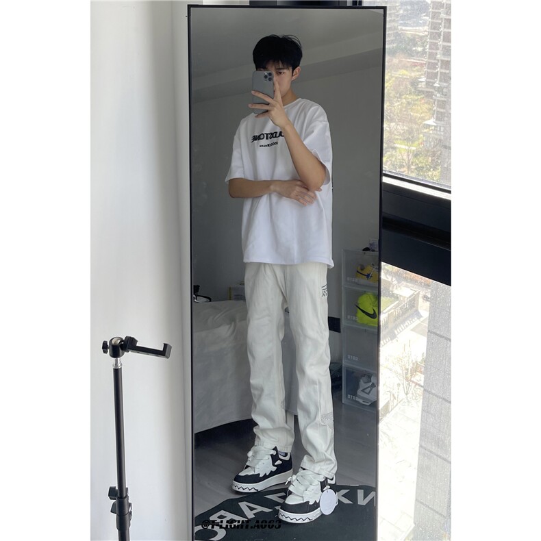 美式高街刺绣纯色黑白弹力牛仔裤货号K694P60,男装牛仔裤,电商A063