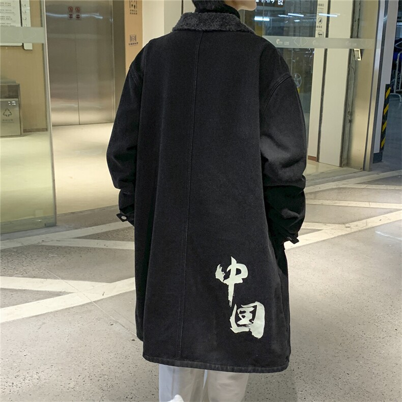 FY5016J-98限价138M-5XL加绒羊羔绒cityboy风衣长款大码宽松过膝,男装风衣,星座116