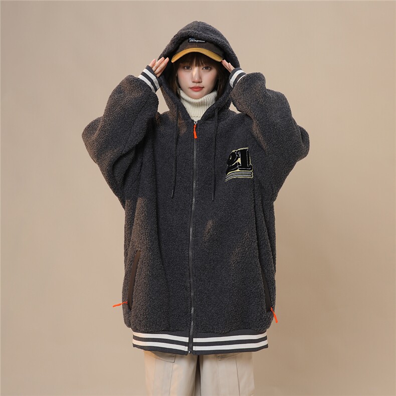 2025冬季休闲字母毛巾绣羊羔毛外套棉服M2065特P68,男装棉衣,电商A148
