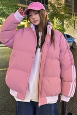 特批夜景情侣时尚宽松袖边三条杠立领棉衣MY2288特批75控128，男装棉衣，电商A247