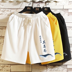 MK37261-P15冰丝短裤男士大码宽松休闲五分裤男运动中裤砖墙，男装休闲裤，电商A040A