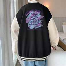 摇粒绒棒球服男大码开衫卫衣男夹克BF86317-P65，男装夹克，电商A040