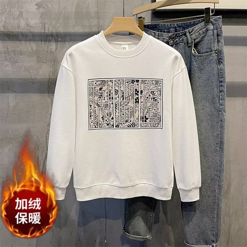 高级感ins风黑色无帽卫衣男2025秋冬新款街头宽松加绒上衣外套潮,女装短外套,星座506A