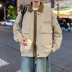 新款中性风户外夹克男翻领撞色上衣外套A157B-JK2513-特P75图片