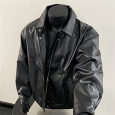 新款PU皮夹克美式复古潮牌皮衣男士高级感潮流外套LY10222-P88，男装皮衣，星座1008