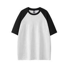 抖音得物高品质二开240克宽松纯棉美式潮牌插肩袖拼接短袖T恤，男装T恤，电商A486