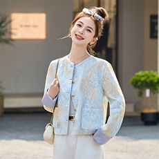 新中式国风刺绣气质短外套女2025春新款独特超漂亮薄款小香风上衣，女装短外套，众宇琦