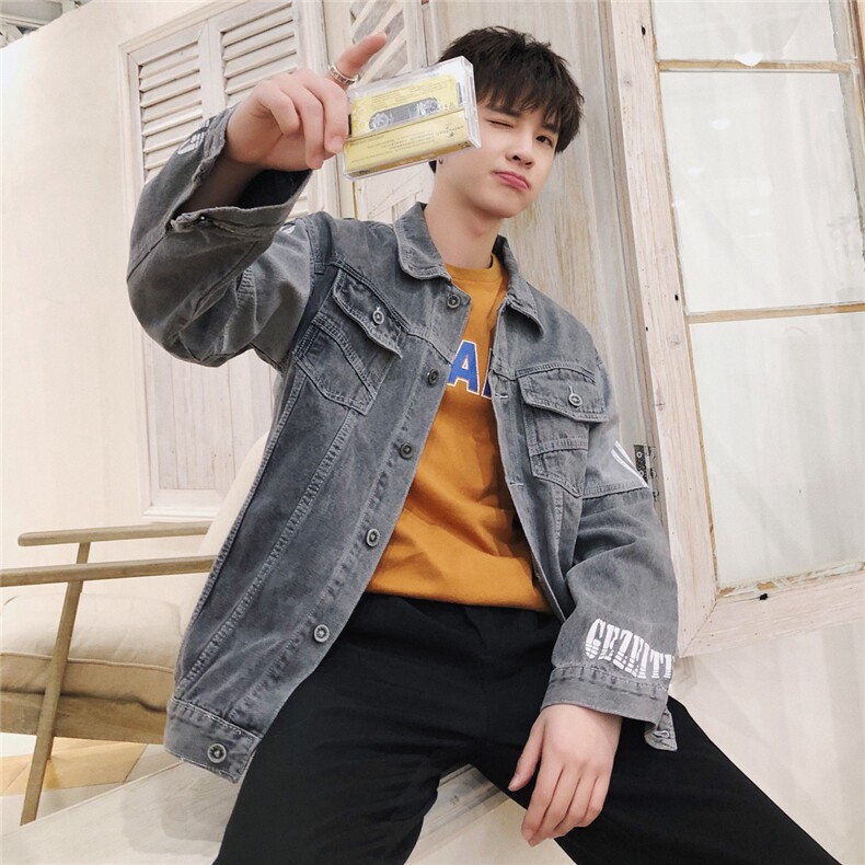 2021火的古着港风牛仔外套男复古工装夹克JK82P80,男装夹克,电商A157