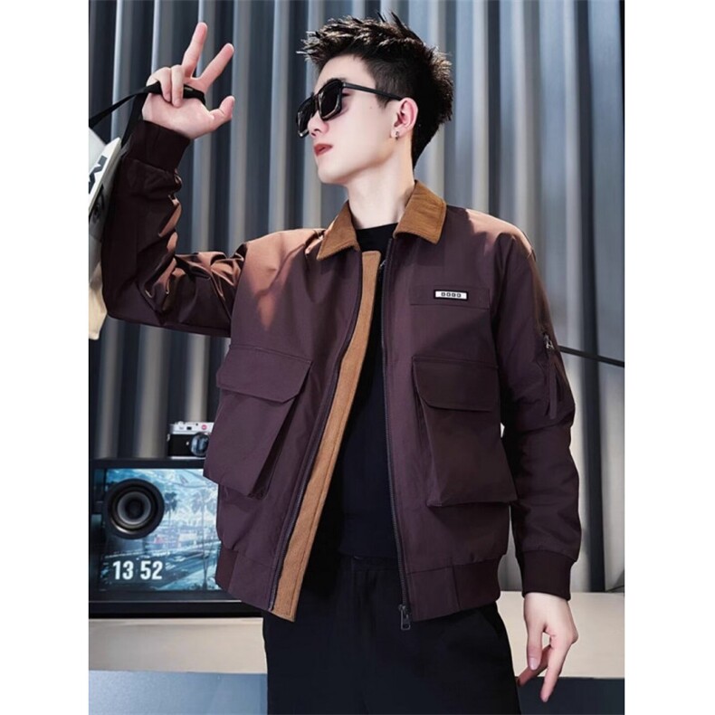 简约ins新款慵懒日系流行潮流百搭气质原宿拼接夹克文艺J448，男装夹克，星座1116A（原606A-3）