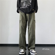 抖音品质山系休闲裤宽松直筒调节腰带裤子B315-K23435-p50控68，男装休闲裤，电商B315