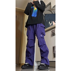 8XL-M刺绣冲锋裤男款大码春秋户外机能登山裤直筒阔腿裤KZ020P50，男装休闲裤，电商B312
