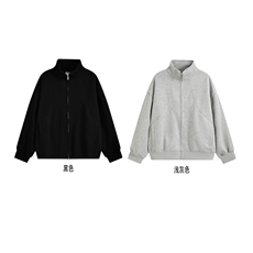 重磅加绒奥粒绒结构款500克拉链开衫卫衣外套RH5332JR-P65，女装短外套，星座610B-1