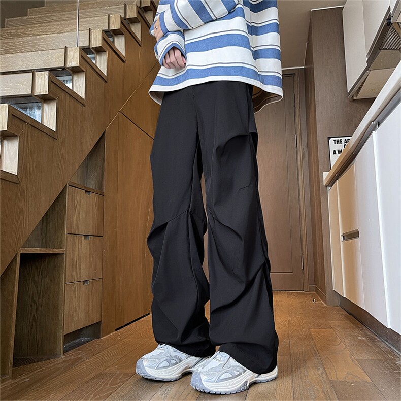 休闲西裤男韩版潮流痞帅气褶皱百搭2024秋冬ins宽松长裤K5817-P36，男装西裤，星座412-3